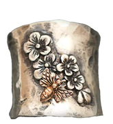 Wholesale ANTIQUE STYLE BEE WITH FLOWERS EMBOSSED METAL RING